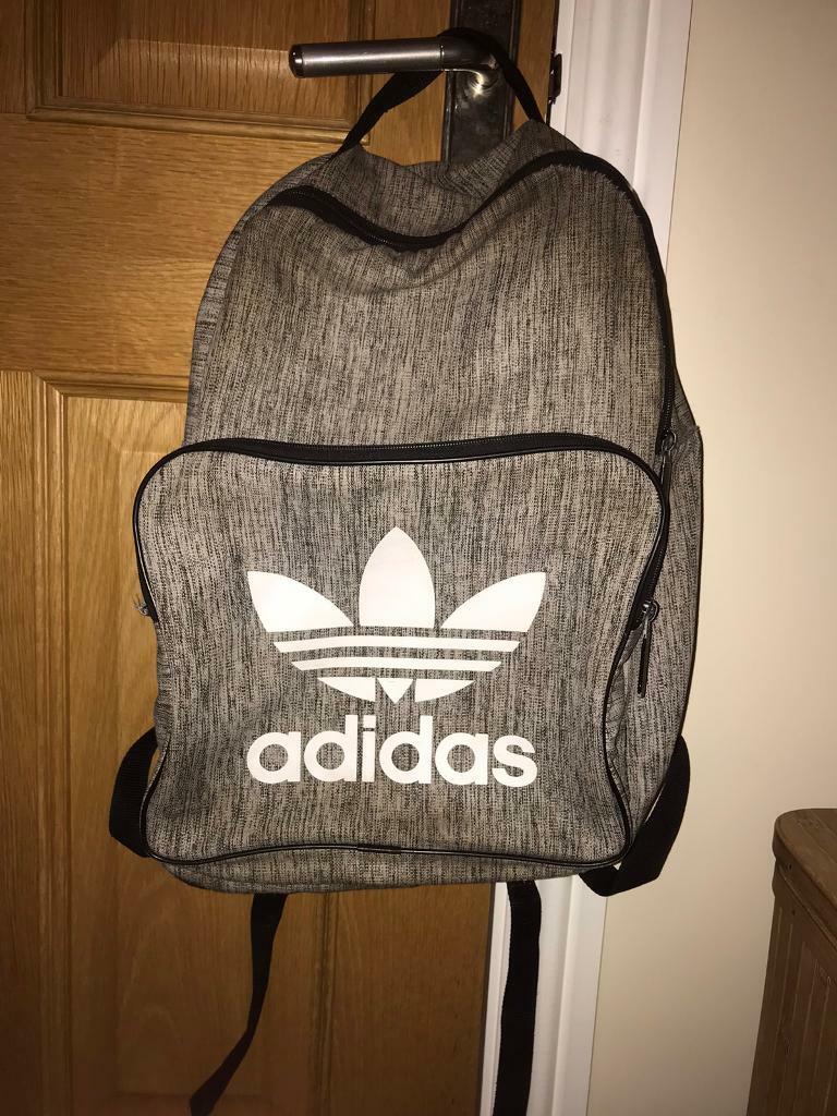 grey adidas rucksack